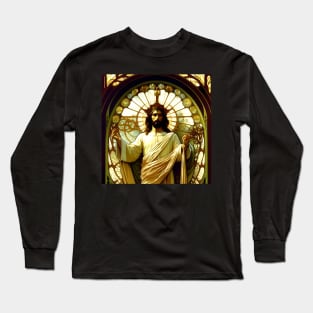 Jesus Christ - AI - Art Nouveau Long Sleeve T-Shirt